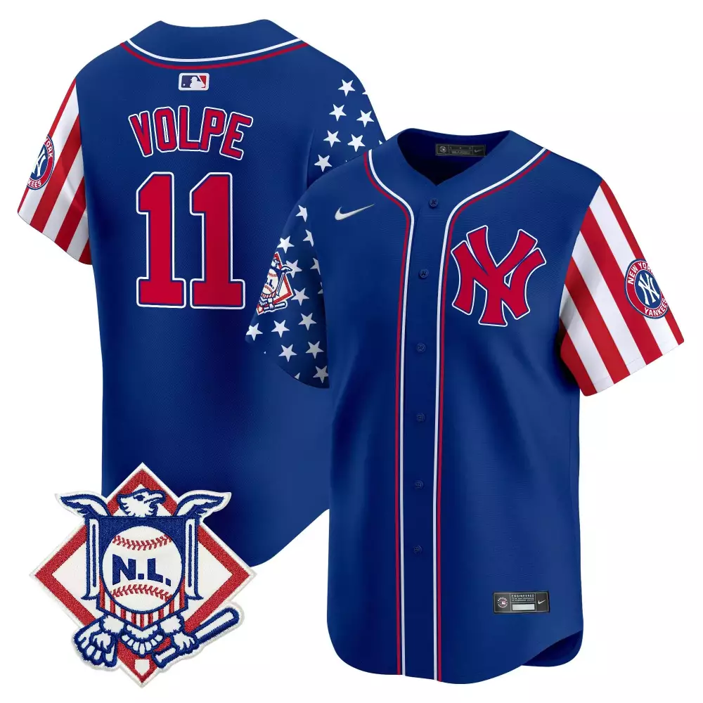 Anthony Volpe 11 New York Yankees Jersey Royal Blue Independence Day Nl 2023 Men