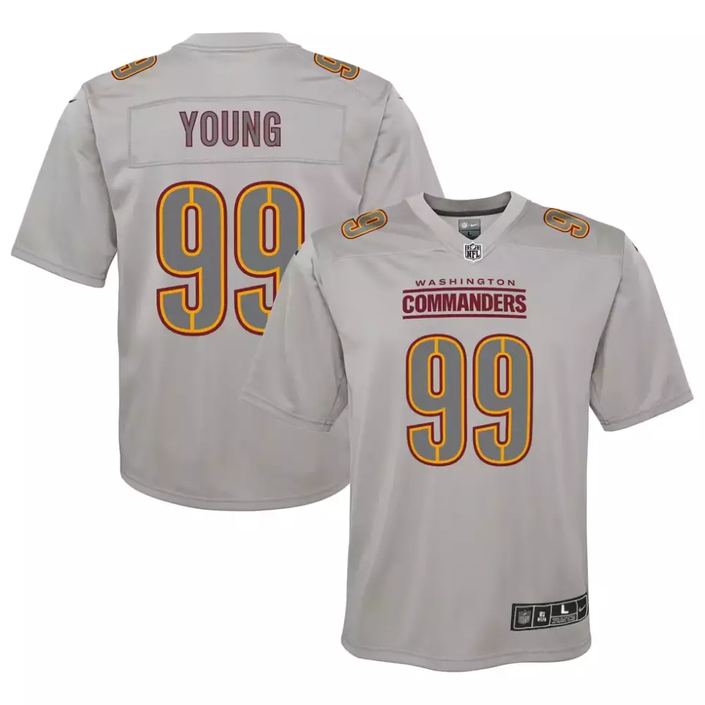 Chase Young 99 Jersey Gray Washington Commanders Men NFL Alternate Maroon Gold Fashion