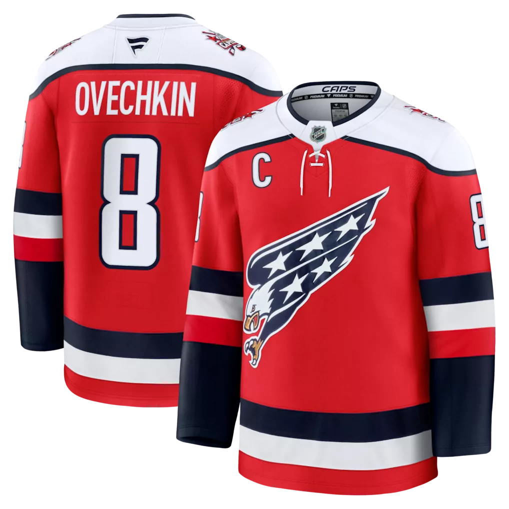 Alexander Ovechkin 8 Capitals Jersey Red Men White Navy Blue Alternate