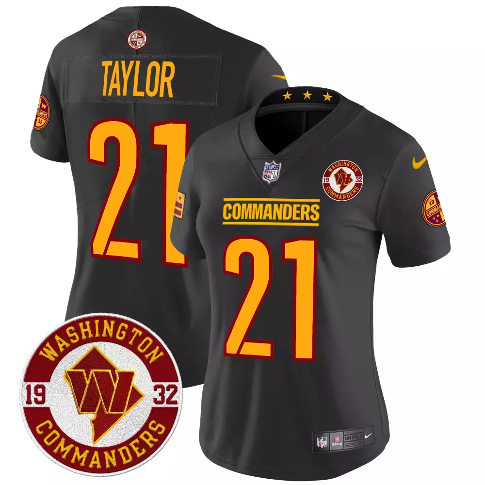 Sean Taylor 21 Jersey Black Washington Commanders 1932 Men Player Gold Burgundy Vapor