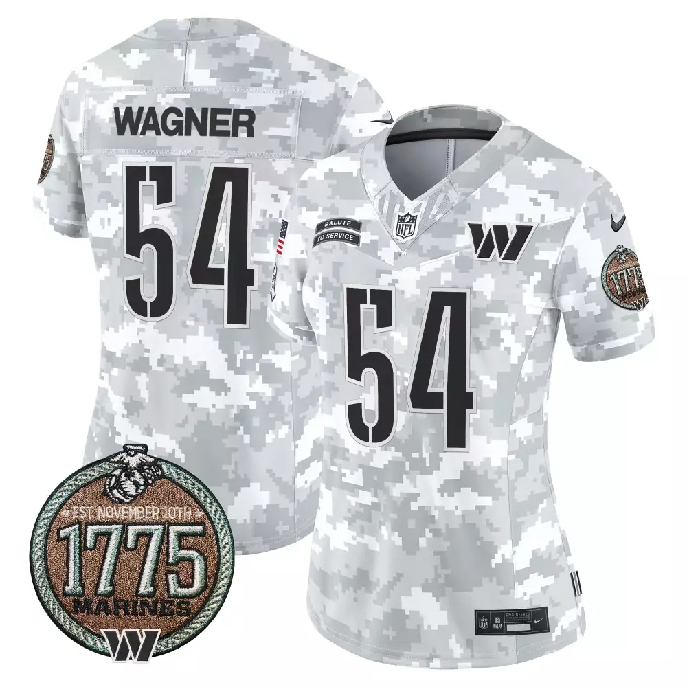Bobby Wagner 54 Jersey White Salute To Service Washington Commanders 1775 Marines November 10th