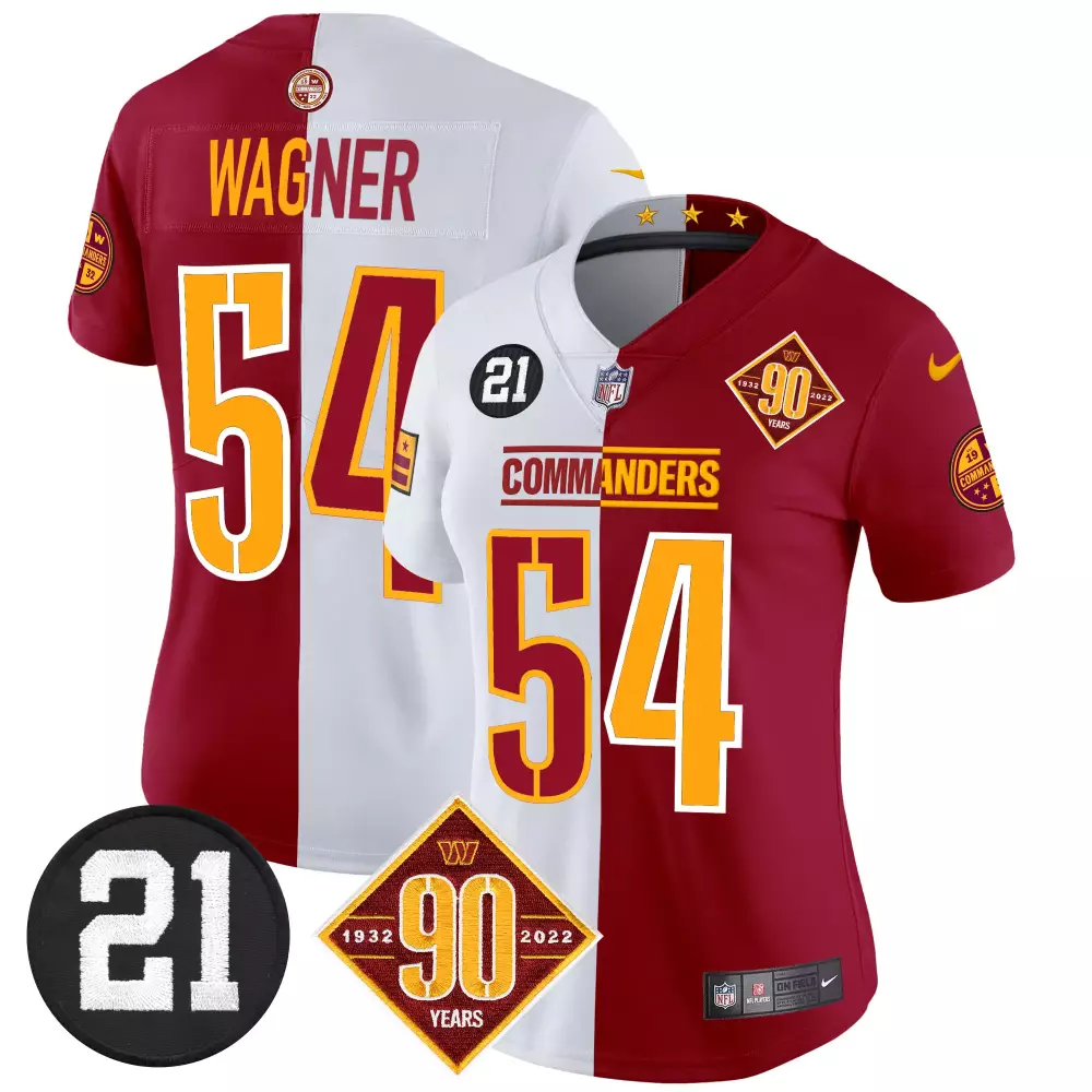 Bobby Wagner 54 Commanders Jersey Maroon 90th Anniversary 90 Years 1932-2022 Men