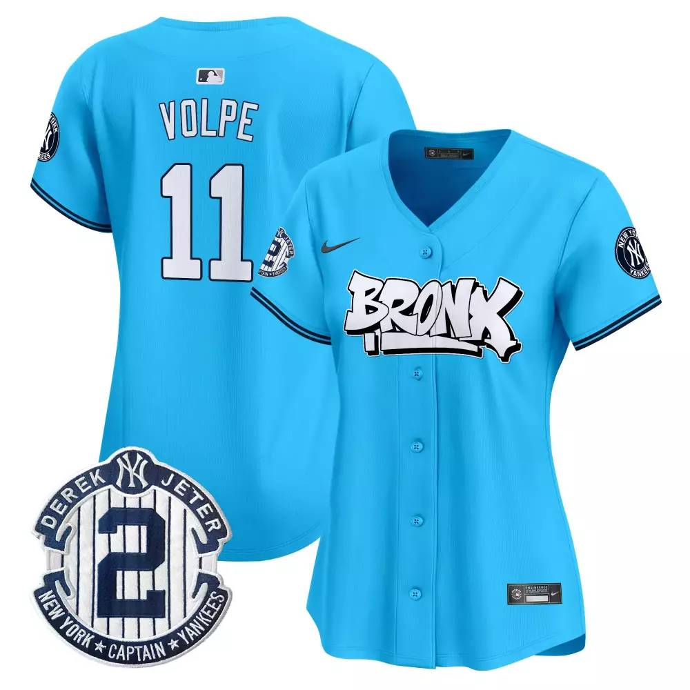 Anthony Volpe 11 New York Yankees Jersey Light Blue Men White Black Navy Vapor Premier