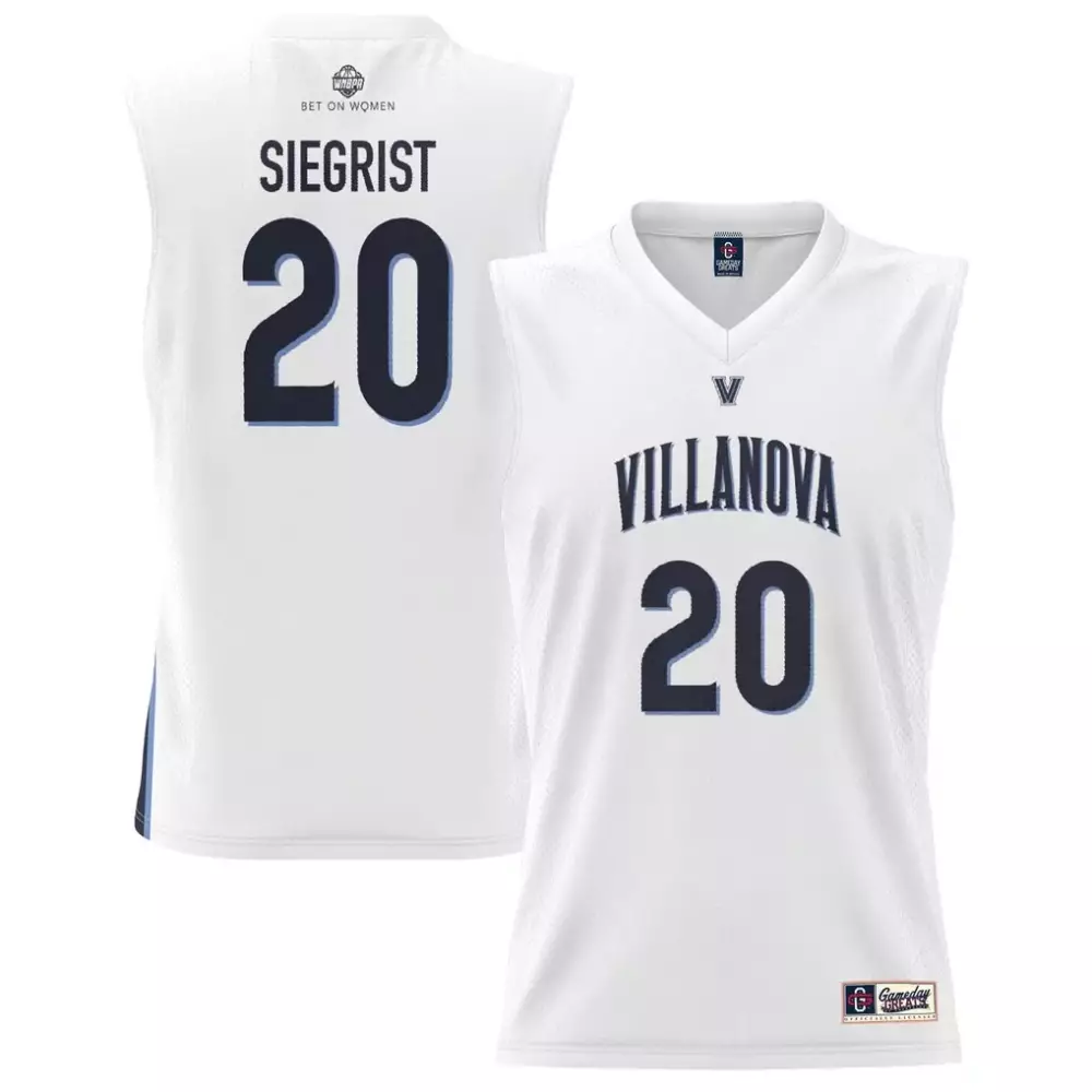 Siegrist 20 Villanova Jersey White Bet Women Gameday Greats Navy Blue Unisex