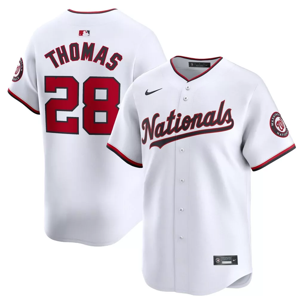Lane Thomas 28 Nationals Jersey White Men Red Black Home Limited