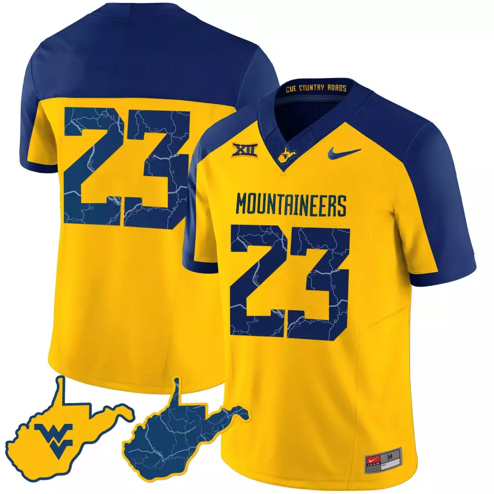 Geno Smith 23 Jersey Yellow West Virginia Mountaineers Big Men Blue Alternate All