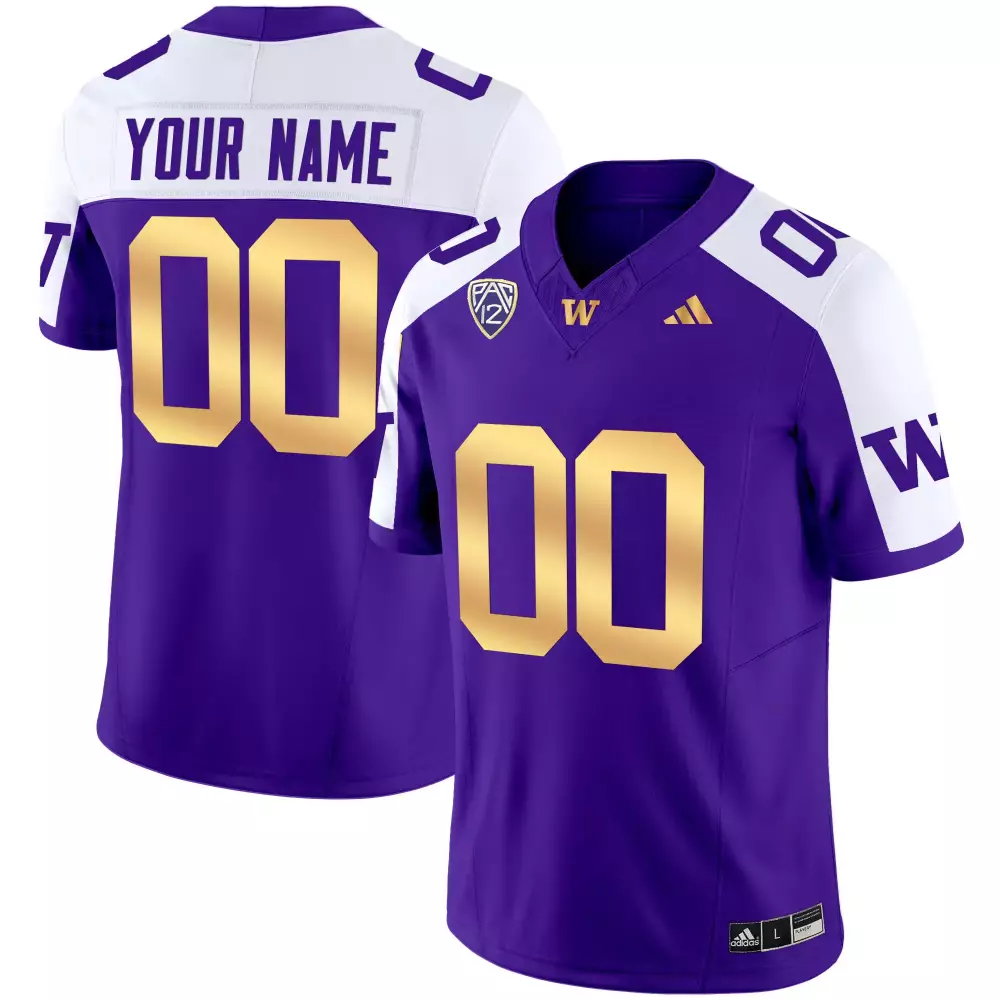 Custom Washington Huskies Jersey Purple Men White Gold All Stitched Vapor