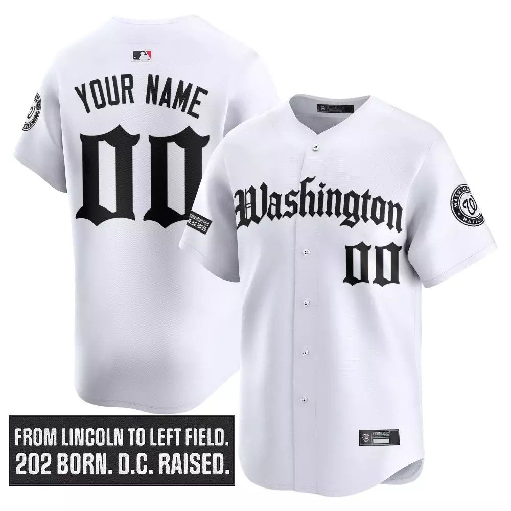 Custom Washington Nationals Jersey White City Connect Men Design Black Vapor Premier