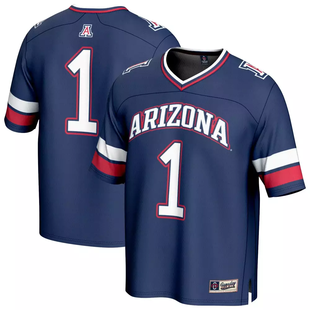 Wildcats 1 Arizona Jersey Navy Blue White Red All Stitched Vapor