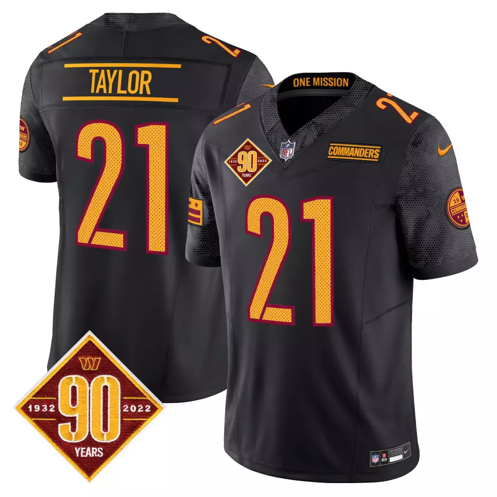 Sean Taylor 21 Commanders Jersey Black 90th Anniversary 90 Years 1932-2022 One Mission