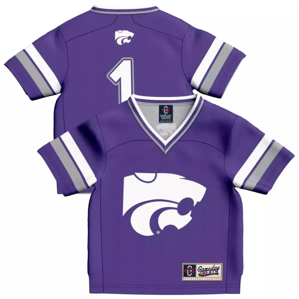 Wildcats 1 Kansas State Jersey Purple Gameday Greats Kids White Gray Fashion
