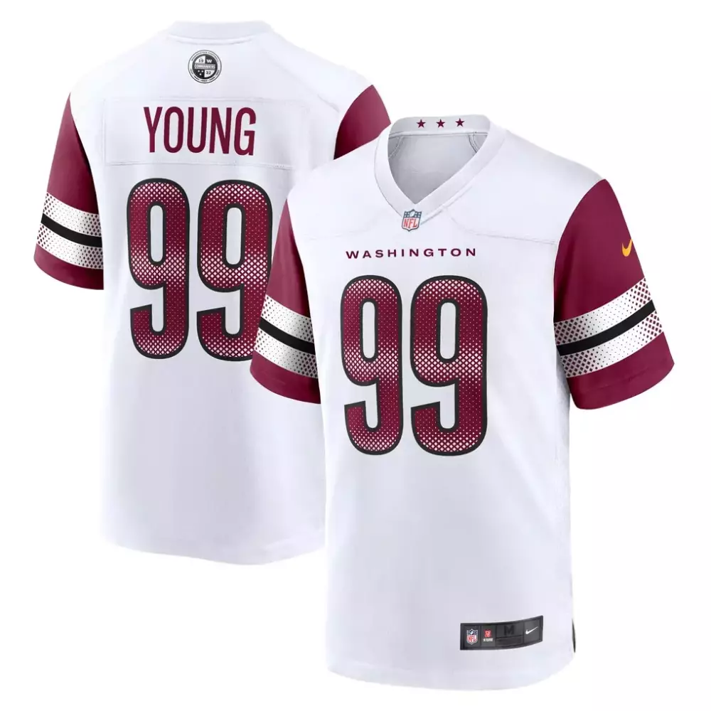Chase Young 99 Washington Jersey White Men Game Maroon Black