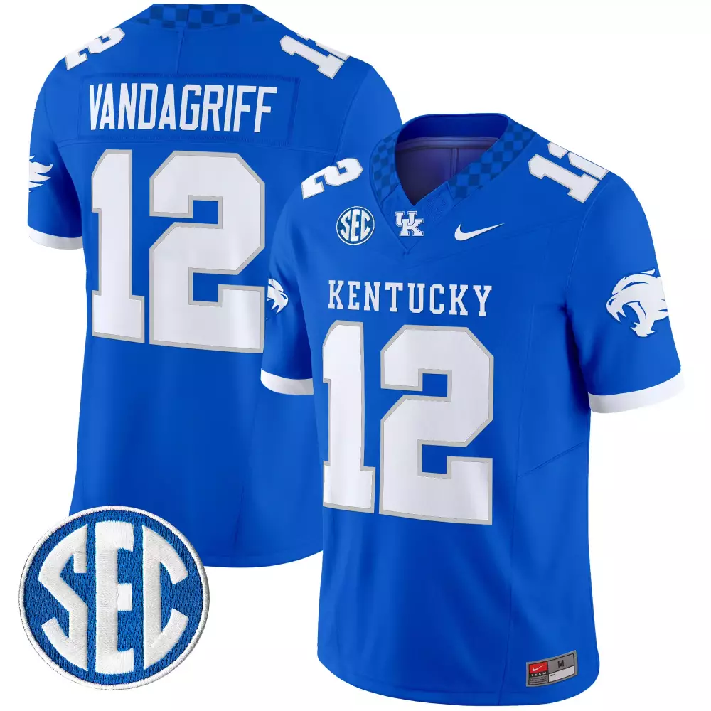 Vandagriff Wildcats 12 Kentucky Jersey Blue Men White Stitched Vapor Limited