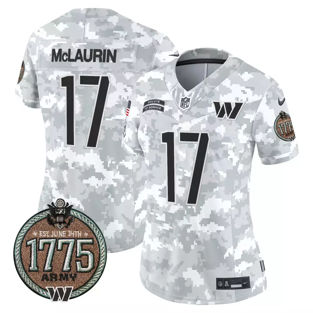 Terry Mclaurin 17 Jersey White Salute To Service Washington Commanders 1775 Army