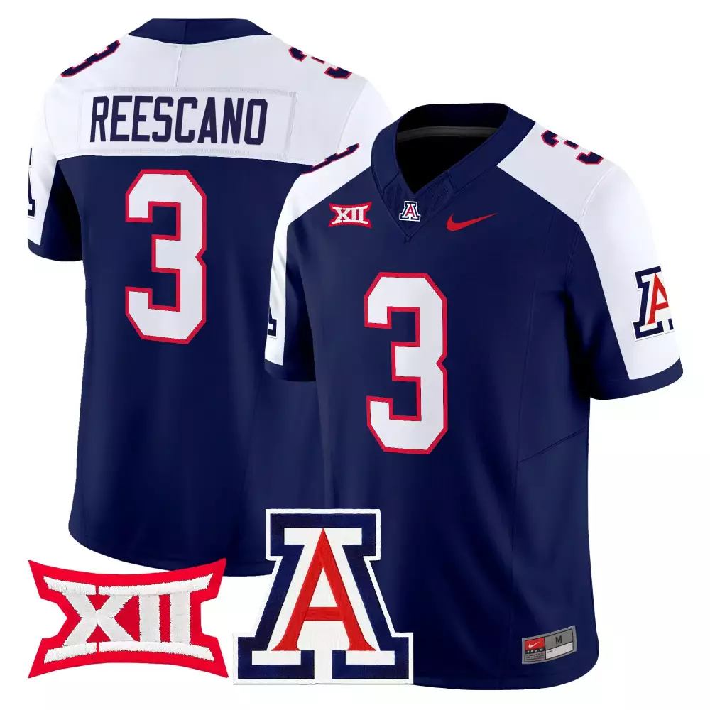 Reescano Wildcats 3 Jersey Navy Arizona Big 'a' Men White Red Vapor All Stitched
