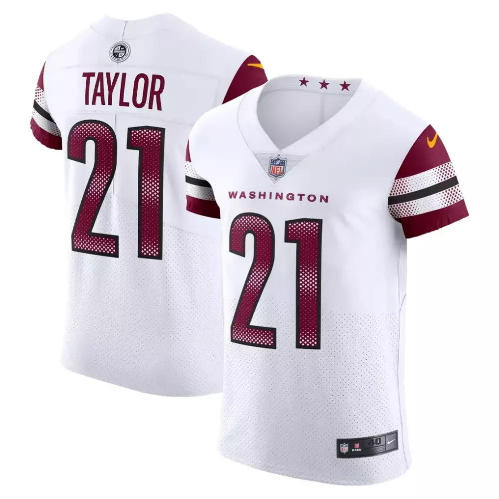 Sean Taylor 21 Washington Jersey White Alternate Maroon Black Vapor Elite Retired
