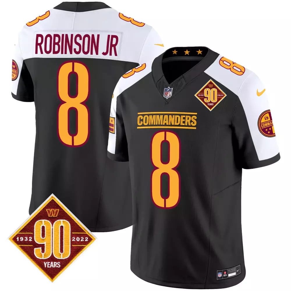 Robinson Jr. 8 Commanders Jersey Black 90th Anniversary 2022 Men Team Alternate Maroon