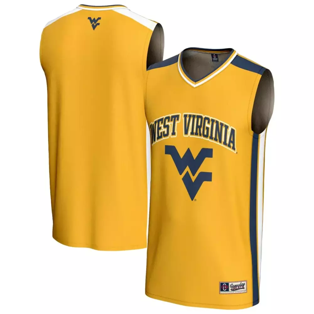West Virginia Jersey Gold Mountaineers Gameday Couture Men Navy White