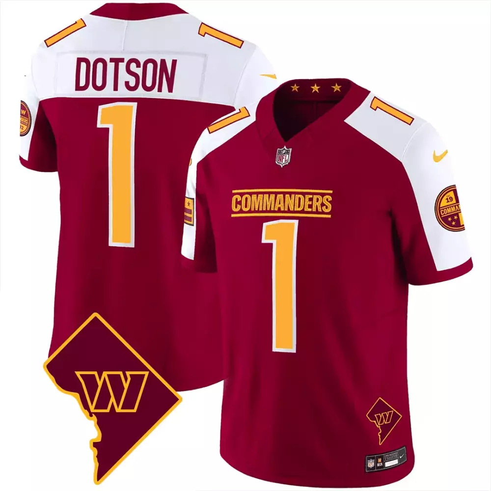 Jahan Dotson 1 Commanders Jersey Maroon Washington 19 Men White Gold Alternate All