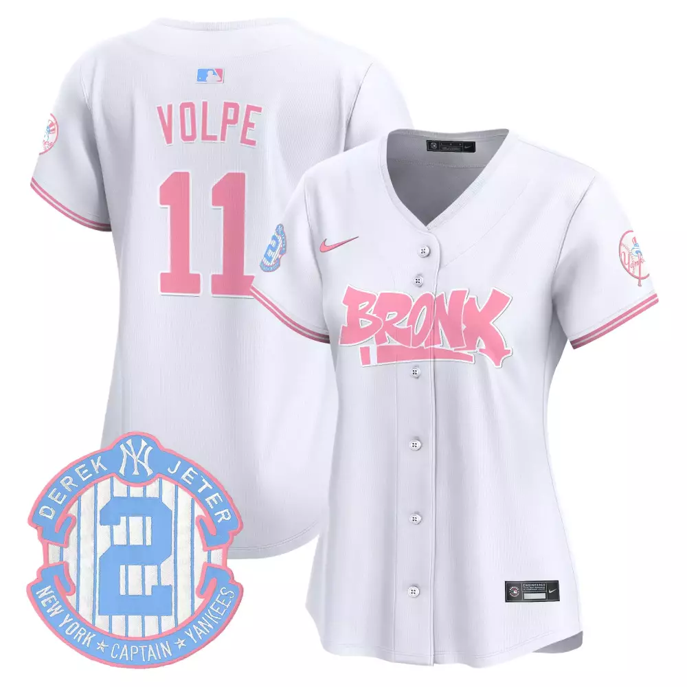 Anthony Volpe 11 New York Yankees Jersey White Bronx Women Alternate Pink Vapor Premier