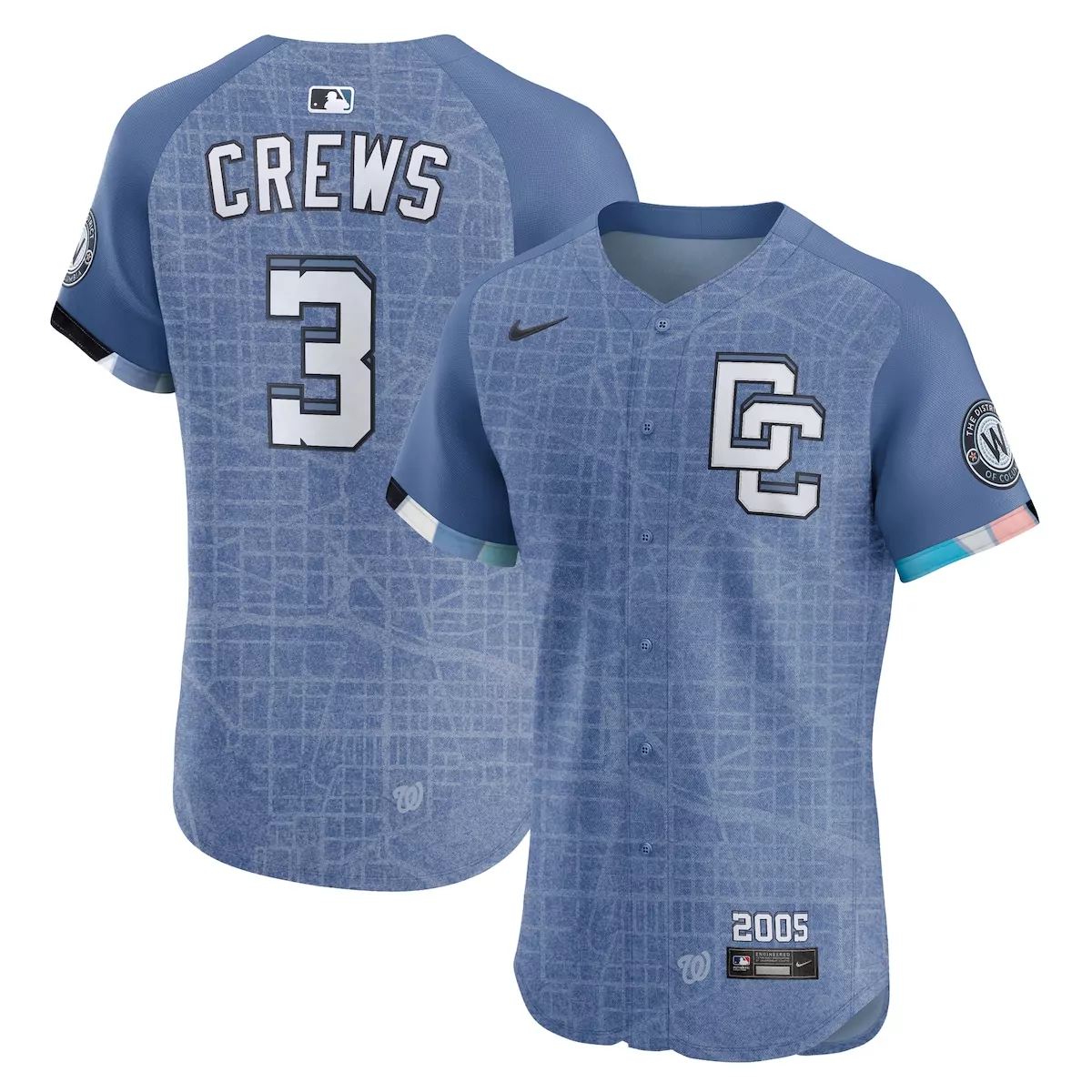 Dylan Crews 3 Jersey Blue City Connect Washington Nationals Men Alternate Custom Design