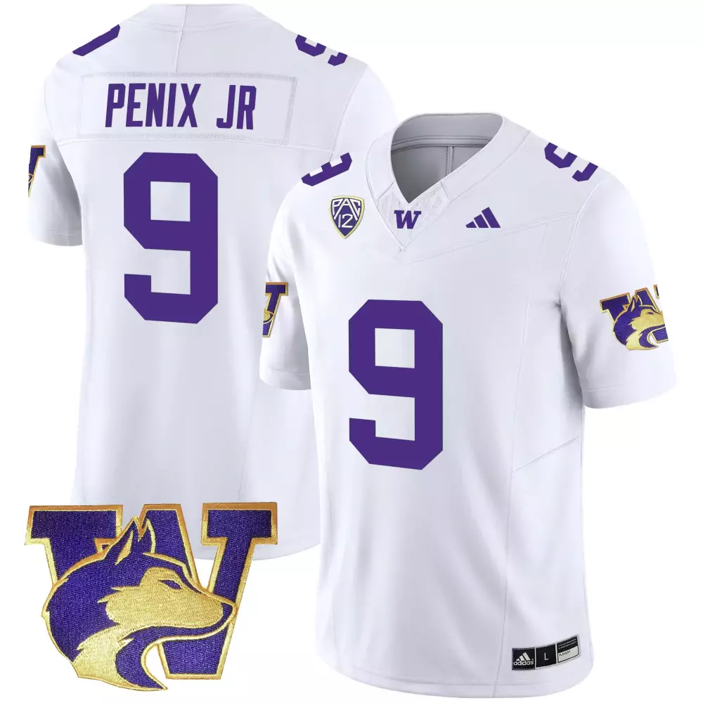 Michael Penix Jr. 9 Jersey White Washington Huskies Men Purple Gold All Stitched