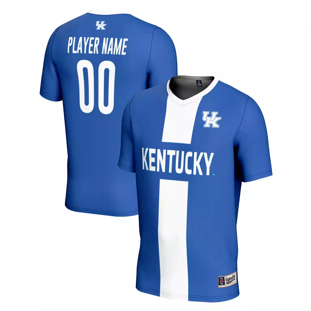 Kentucky Jersey Blue Men Split Design White All Stitched Vapor