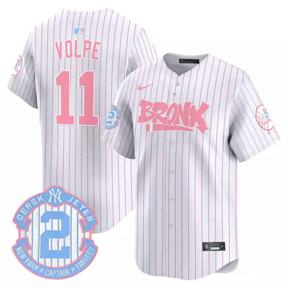 Anthony Volpe 11 New York Yankees Jersey White Bronx Men Alternate Pink Unisex Vapor