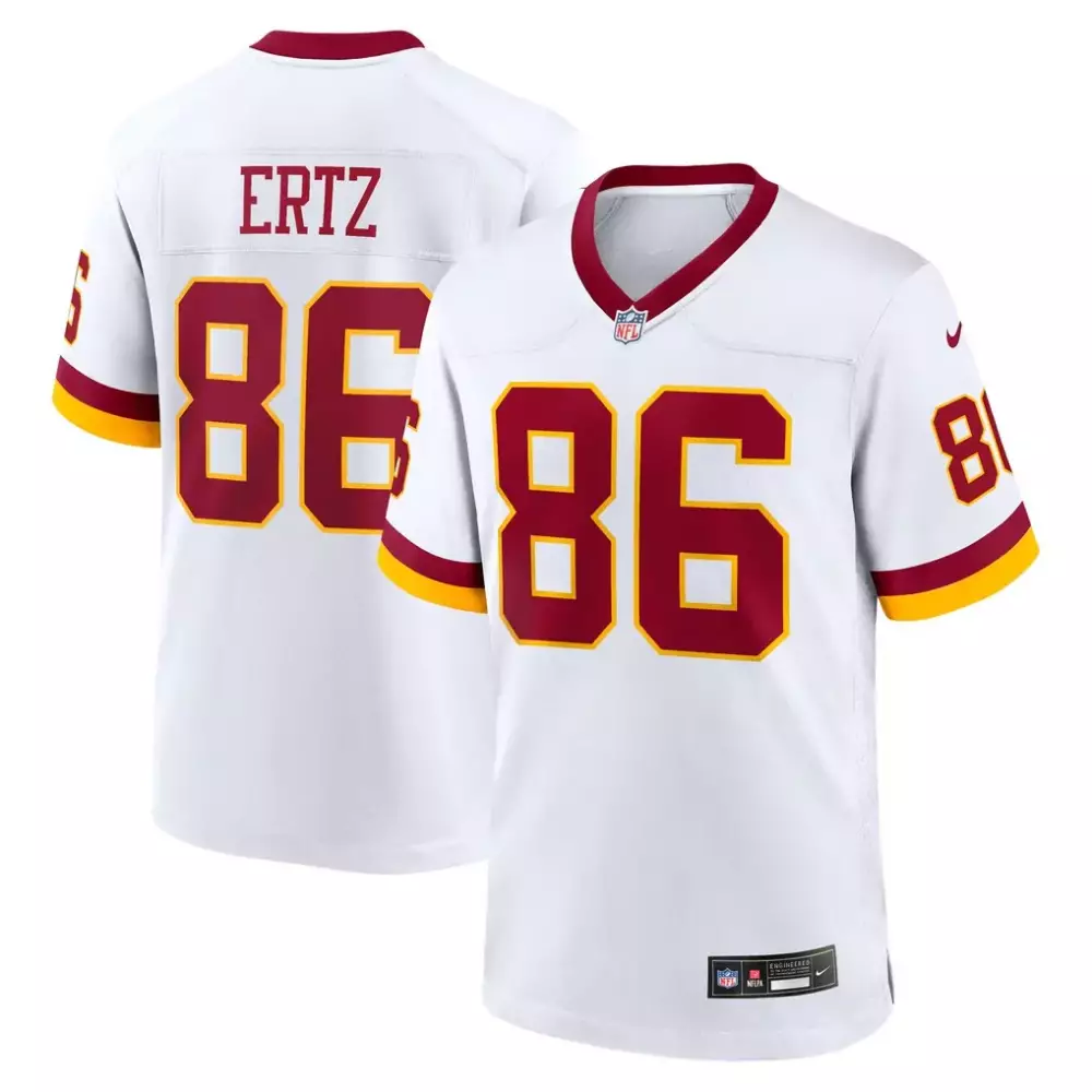Zach Ertz 86 Commanders Jersey White Men Maroon Gold Game