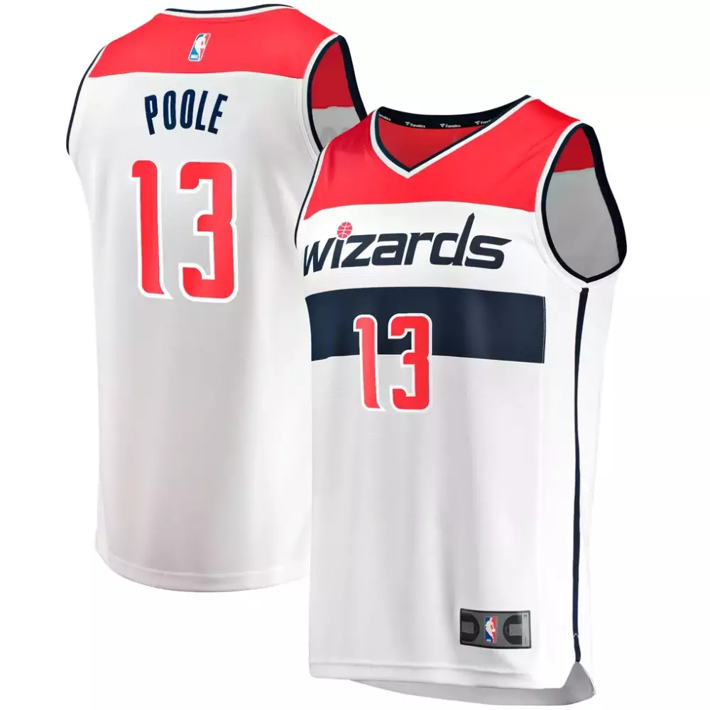 Jordan Poole 13 Wizards Jersey White Men Red Navy Blue
