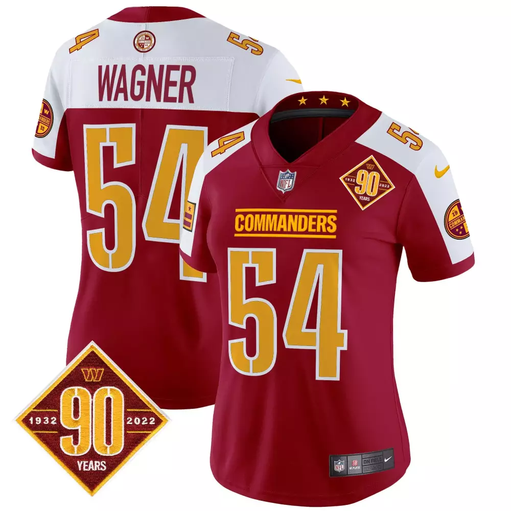 Bobby Wagner 54 Commanders Jersey Maroon 90th Anniversary 1932-2022 2022 Men NFL