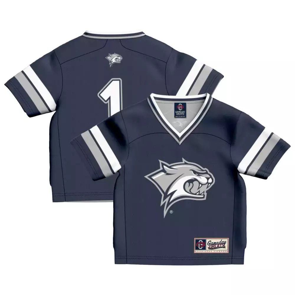 Custom Wildcats 1 Jersey Navy Kids White Gray Gameday Fashion
