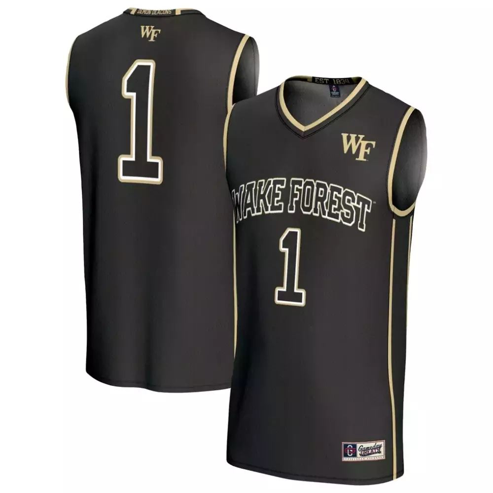 Demon Deacons 1 Wake Forest Jersey Black Gold Gameday Unisex Fashion