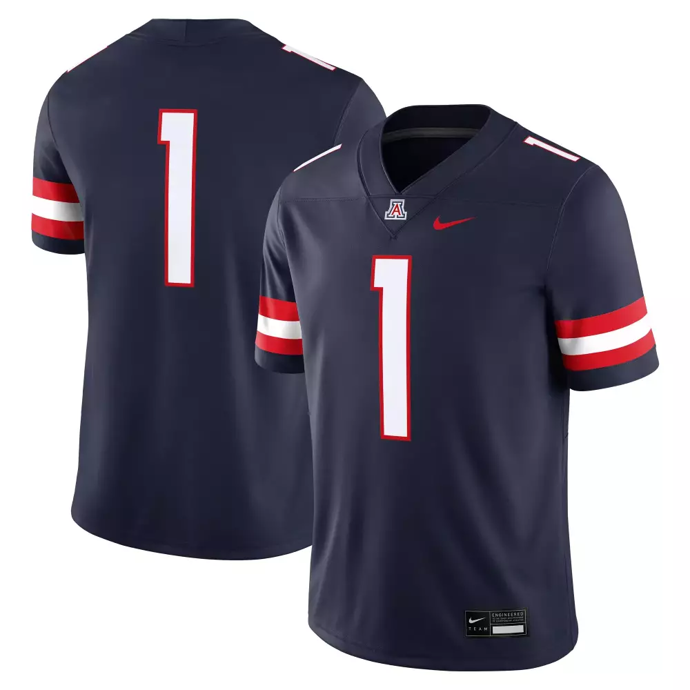 Arizona Wildcats 1 Jersey Navy Blue Red White Custom All Stitched Vapor