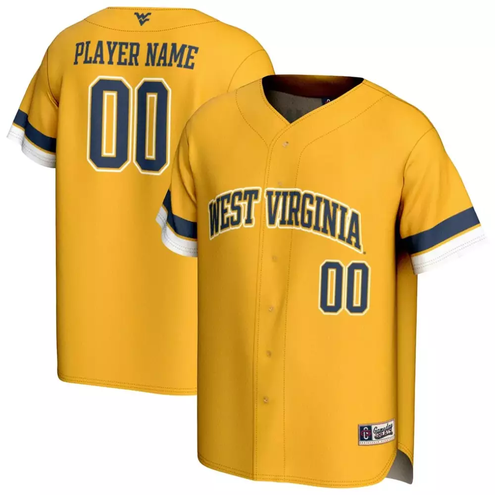 West Virginia Jersey Gold Navy White Gameday Unisex Fashion