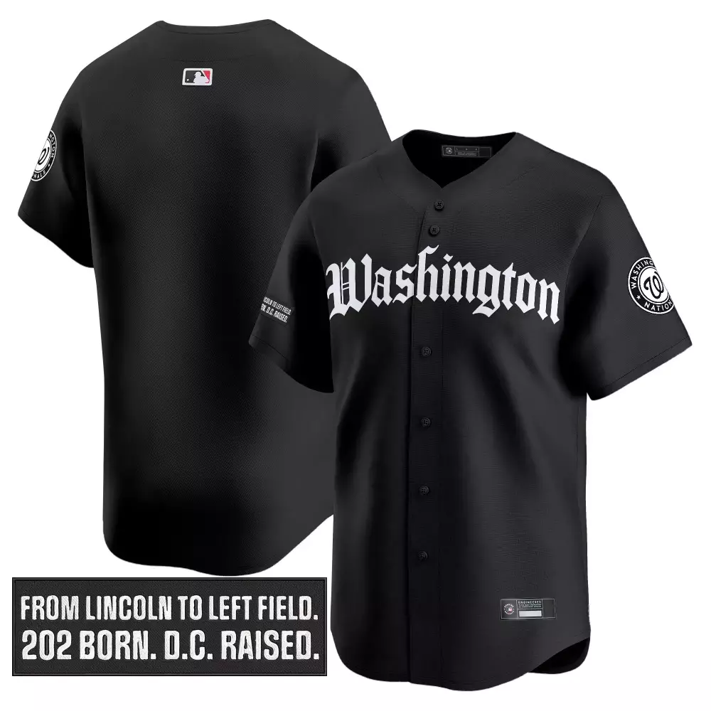 Custom Washington Nationals Jersey Black City Connect Team White Vapor Stitched