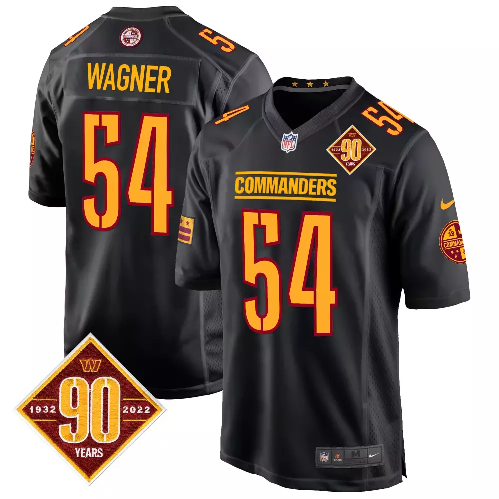 Bobby Wagner 54 Commanders Jersey Black 90th Anniversary Men Alternate Gold Burgundy