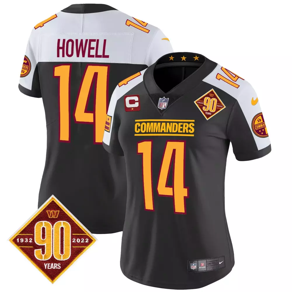 Sam Howell 14 Commanders Jersey Black 90th Anniversary 1932-2022 Men Alternate White