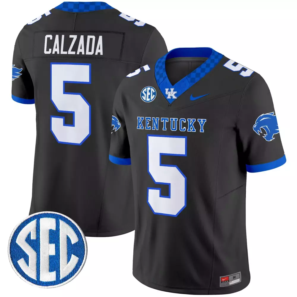 Calzada Wildcats 5 Kentucky Jersey Black Men Blue White Vapor All Stitched