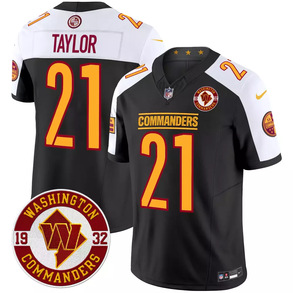 Sean Taylor 21 Jersey Black Washington Commanders 1932 Men Alternate Gold White Burgundy
