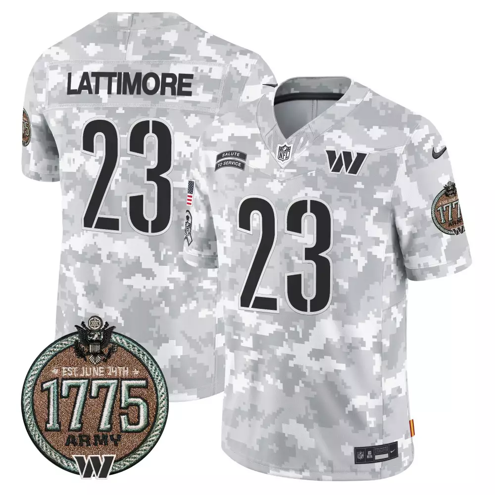 Marshon Lattimore 23 Jersey White Salute To Service Washington Commanders 1775 Army