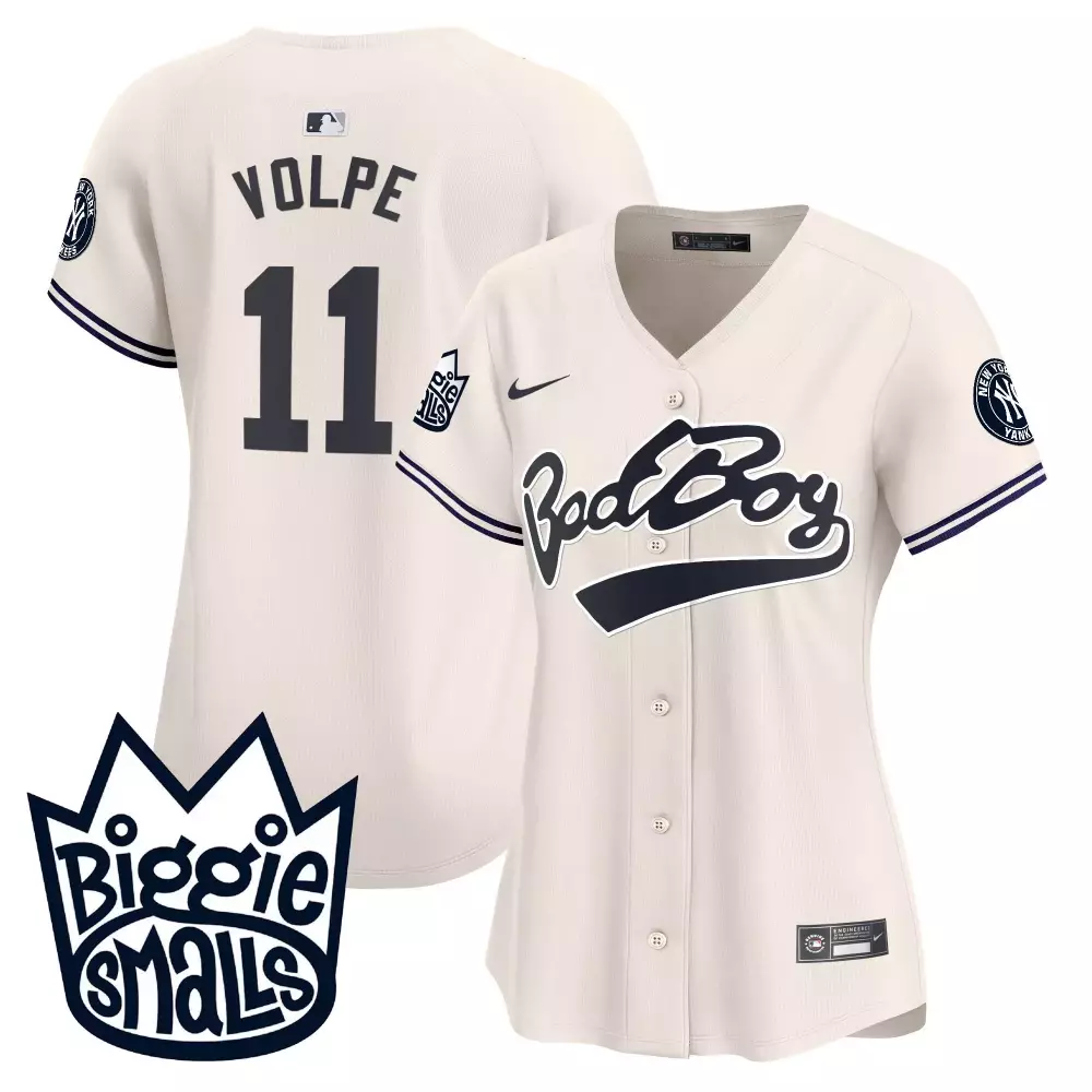 Anthony Volpe 11 New York Yankees Jersey Cream Bad Boy Women Navy White Vapor Premier