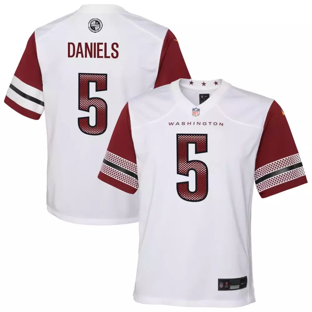 Jayden Daniels 5 Washington Jersey White Men Maroon Game