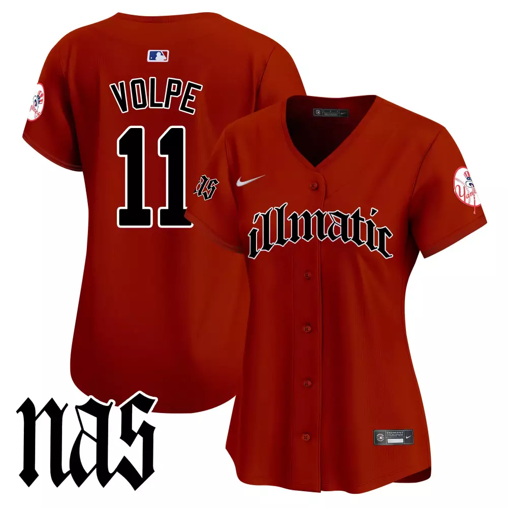 Anthony Volpe 11 New York Yankees Jersey Red Illmatic Men Black White Vapor Premier