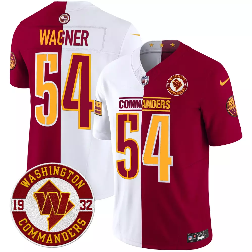 Bobby Wagner 54 Jersey Maroon Washington Commanders Men Split Design White Gold Vapor