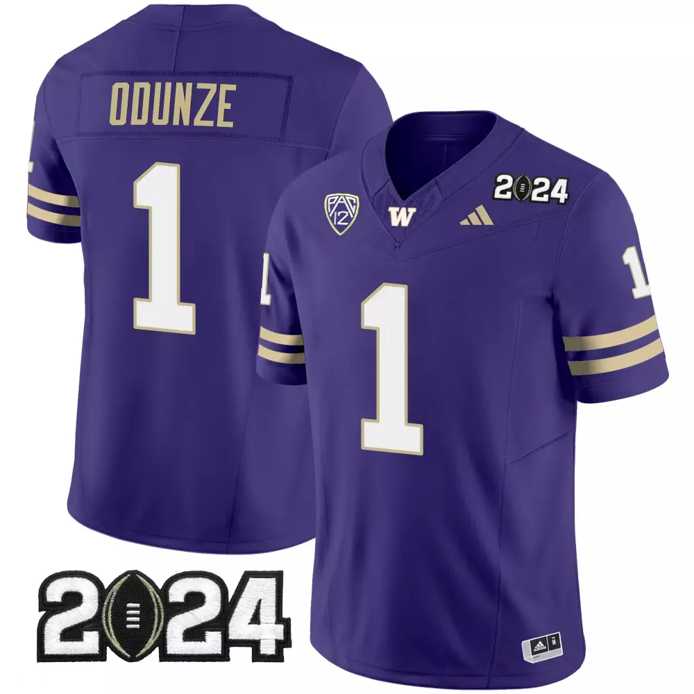 Rome Odunze 1 Washington Huskies Jersey Purple Men Gold White Vapor Limited v4 All