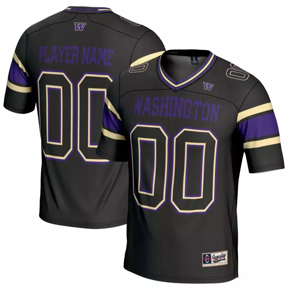 Washington Huskies Jersey Black Men Purple Gold Gameday