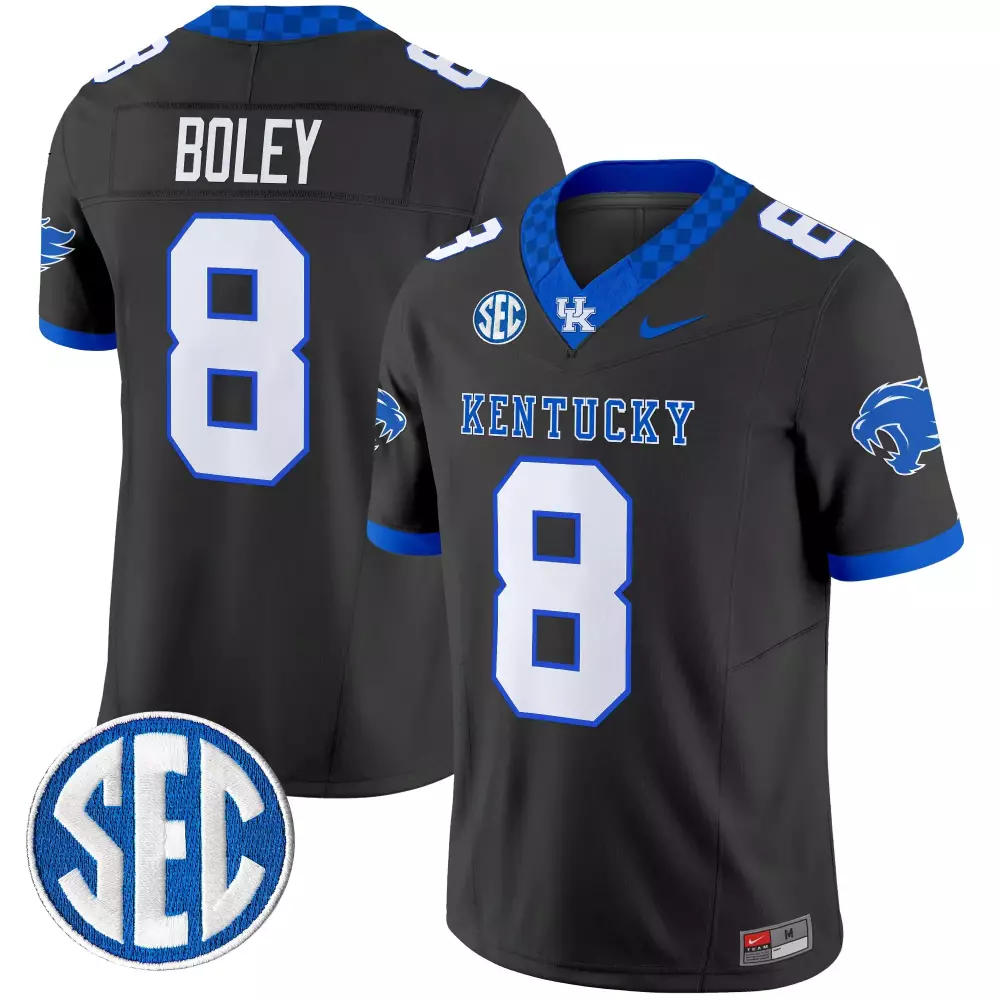 Boley Wildcats 8 Kentucky Jersey Black Men Blue White Vapor Embroidered