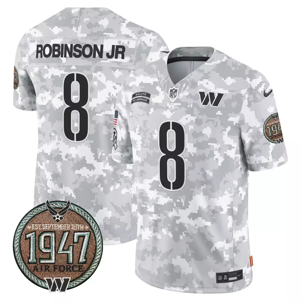 Robinson Jr. 8 Jersey White Salute To Service Washington Commanders 1947 Air Force
