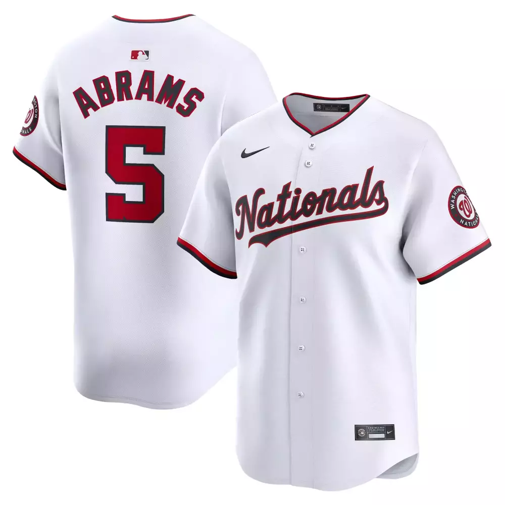 Cj Abrams 5 Nationals Jersey White Washington Men Red Black All Stitched Vapor